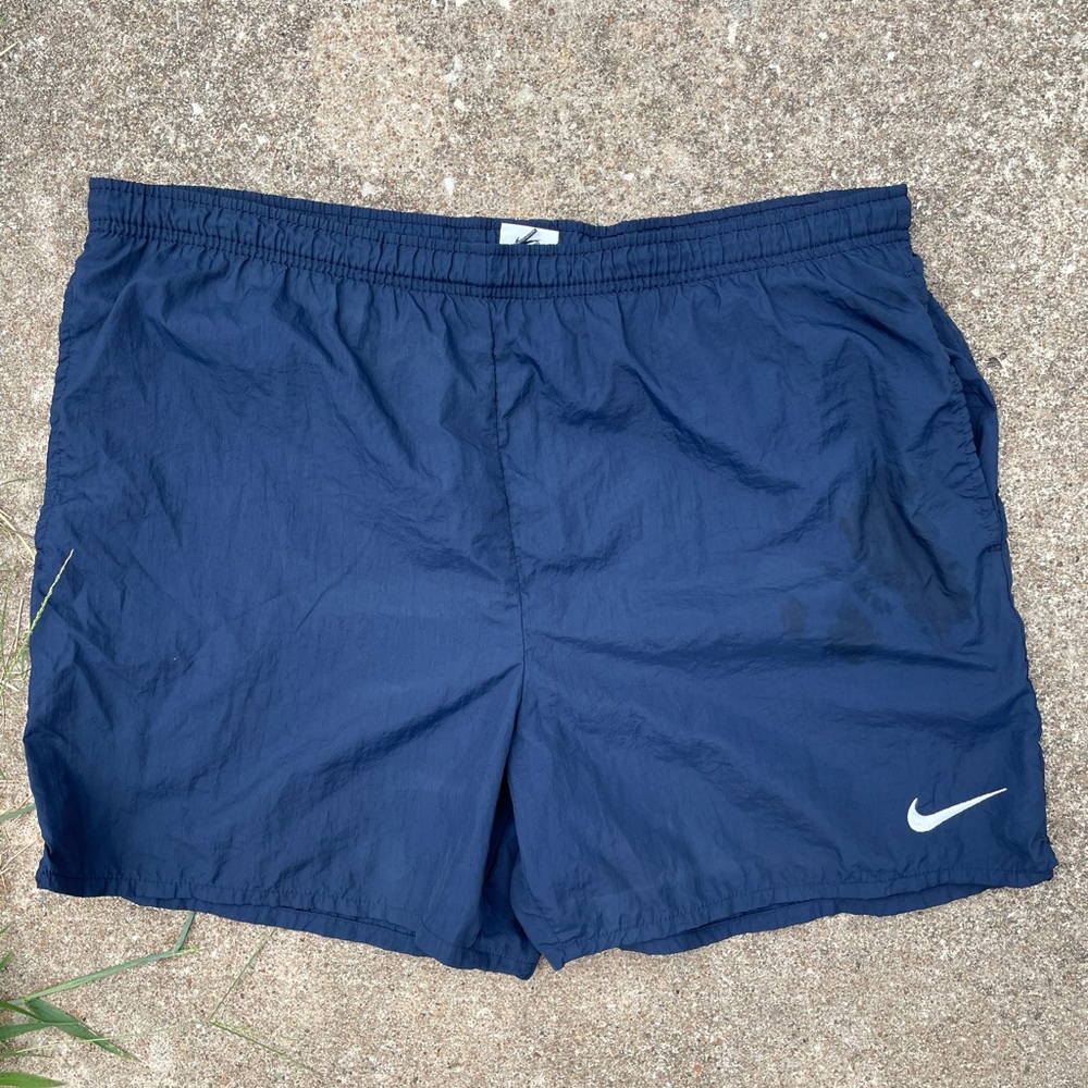 VTG Navy Nike Swoosh Shorts